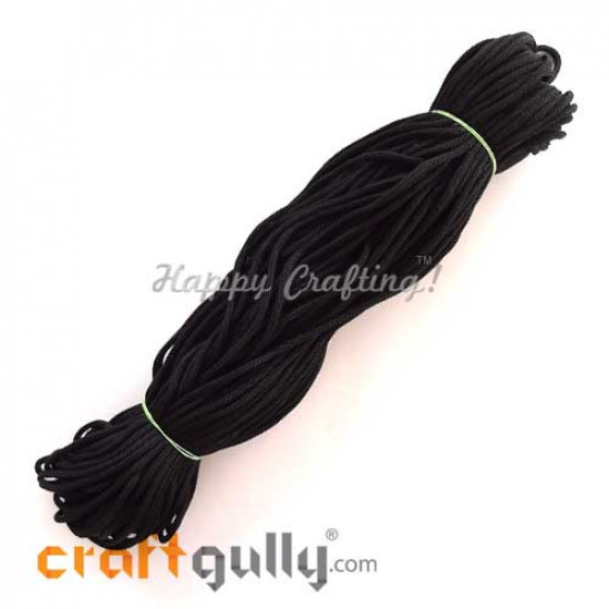 Cords 3mm Nylon - Macrame - Black - 150 gms