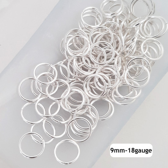 Jump Rings 9mm - 18g Silver Finish - 20 gms