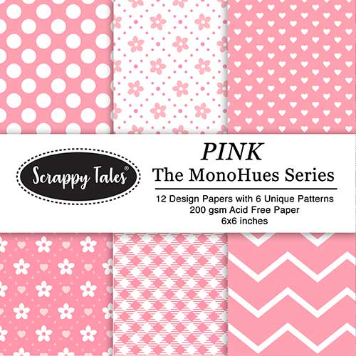 Pattern Papers 6x6 - MonoHues Series - Pink - Pack of 12