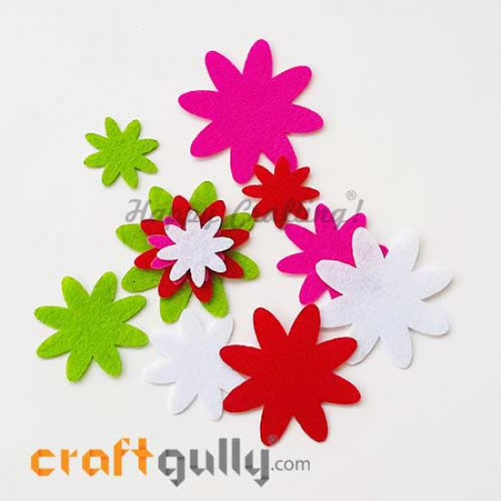 Felt Shapes - Flower #2 - Assorted - Pack of 12