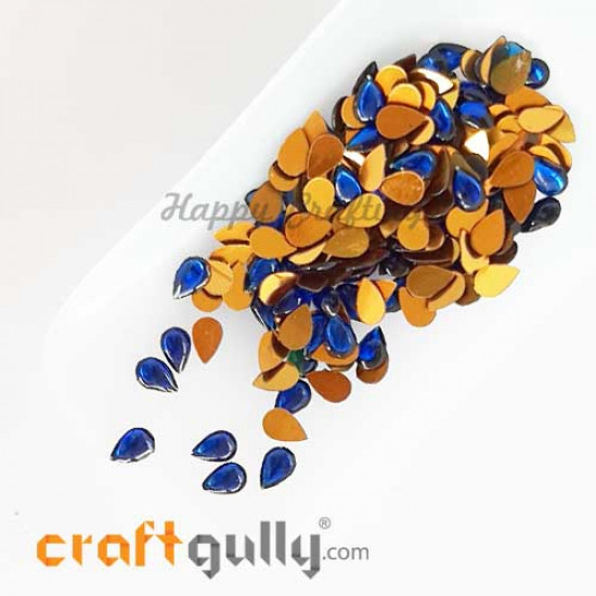 Kundan Stones 7mm Drop - Ink Blue - 10gms