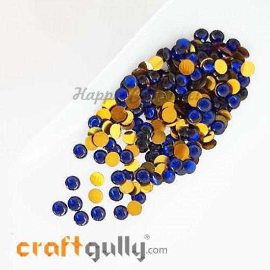 Kundan Stones 5mm Round - Royal Blue #2 – 10gms