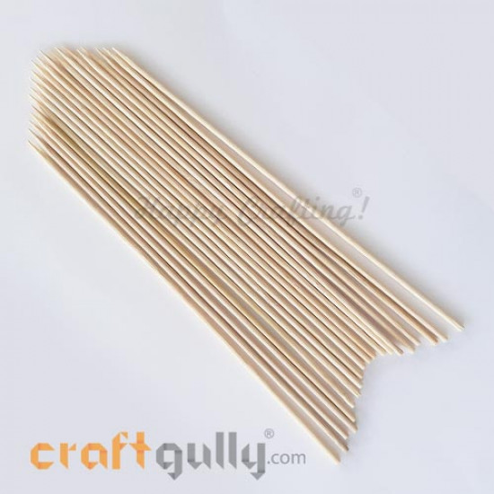 Craft Sticks 195mm - Skewers - Natural - 20 Sticks
