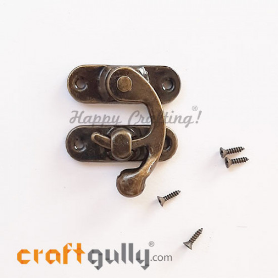 Miniature Locks #8 - 37mm - Bronze Finish - 1 Set