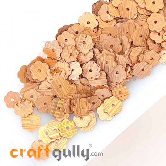 Sequins 7mm - Flower #1 - Copper - 20gms