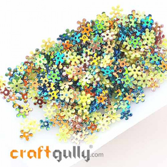 Sequins 5mm - Flower #2 - Assorted With Lustre - 20gms
