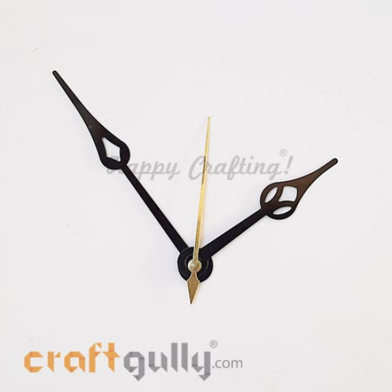 Clock Hands #4 - Black & Golden - Set Of 3 Hands