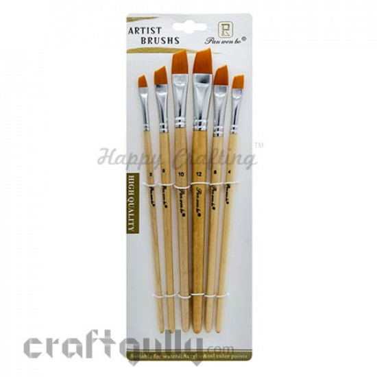 Brushes - Flat #3 - Angular - Set of 6