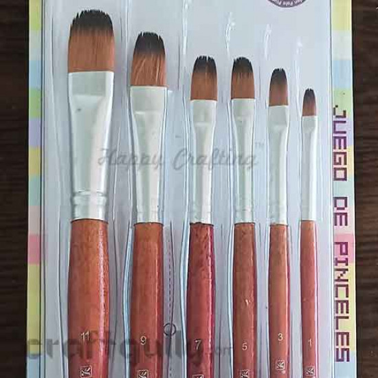 Brushes - Flat #4 - Set of 6
