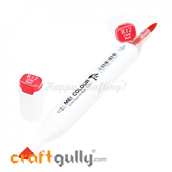 Mei Alcohol Ink Markers - 2 In 1 Soft - Coral Red