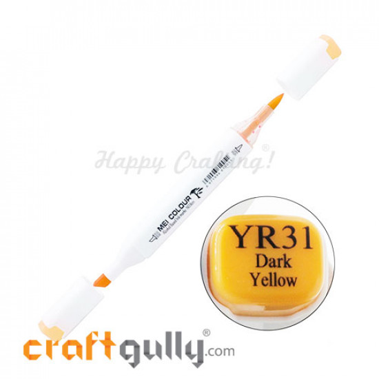 Mei Alcohol Ink Markers - 2 In 1 Soft - Dark Yellow