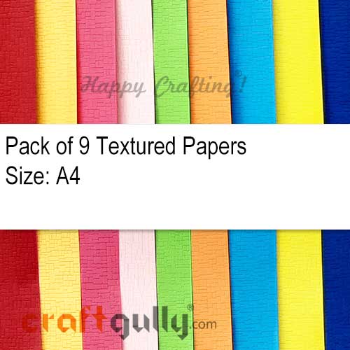 Papers A4 - Texture #3 - Assorted 120gsm - Pack of 9