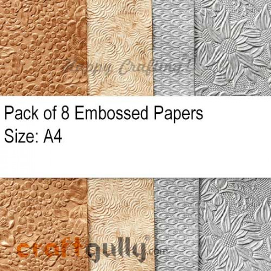 Papers A4 - Embossed #5 - Metallic - Pack of 8