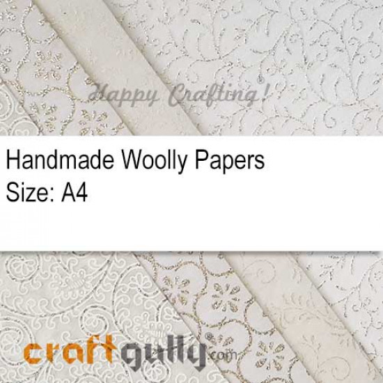 Handmade Paper - Woolly Assorted #11 - Pack of 4
