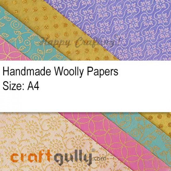 Handmade Paper - Woolly Assorted #12 - Pack of 5