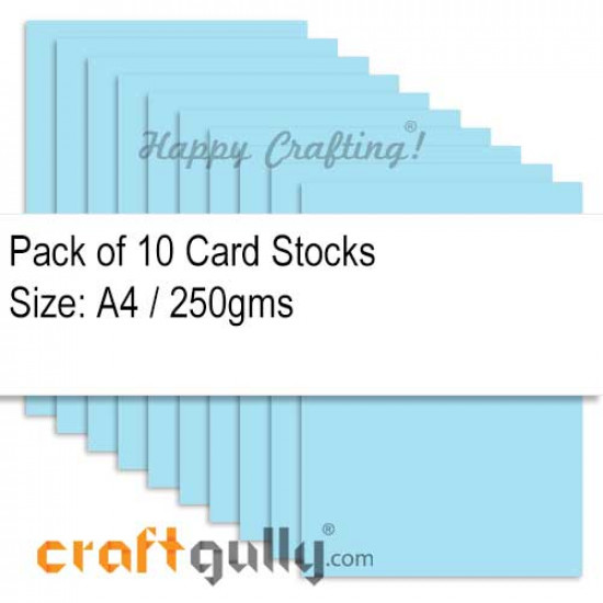 CardStock A4 - Light Blue 250gsm - 10 Sheets