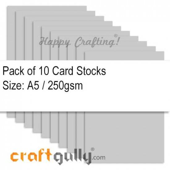 CardStock A5 - Grey 250gsm - Pack of 10