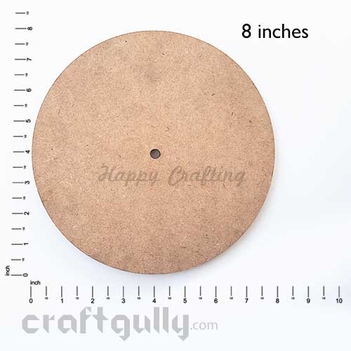 MDF Blank Bases 7mm - Clock Round 8 Inches - Pack of 1