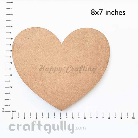 MDF Blank Bases 5mm - Heart 8x7 inches - Pack of 1