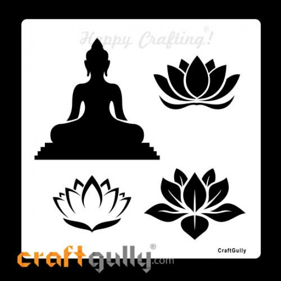 Stencils 6x6 inches - Silhouette #2 - Buddha