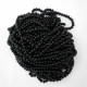 Glass Beads 8mm Round - Black - 1 String / 100 Beads