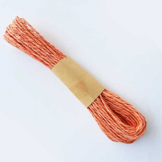 Paper Rope 2mm - Dark Peach & Zari - 10 meters
