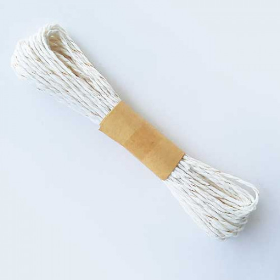 Paper Rope 2mm - Off White & Zari - 10 meters
