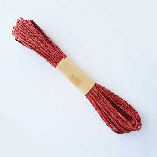 Paper Rope 2mm - Dark Red & Zari - 10 meters