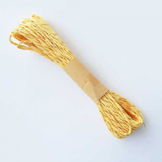 Paper Rope 2mm - Yellow & Zari - 10 meters