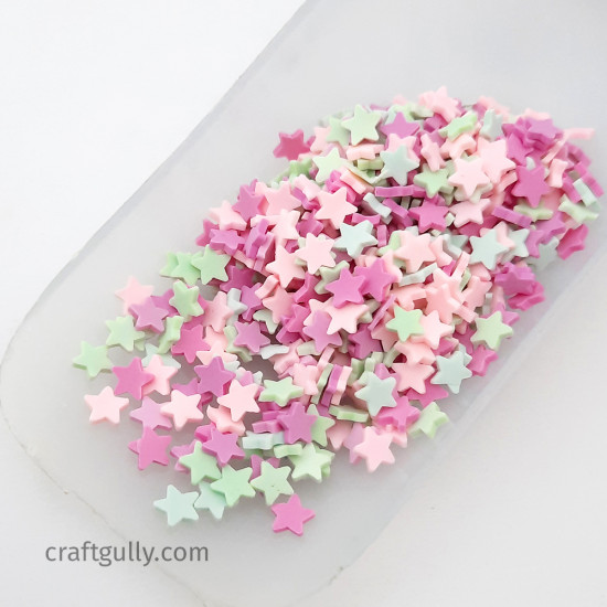 Shaker Slices - Stars Assorted Pastels - 10gms