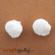 Pom Poms 32mm - White - Pack of 2