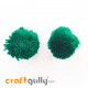 Pom Poms 32mm - Dark Green - Pack of 2