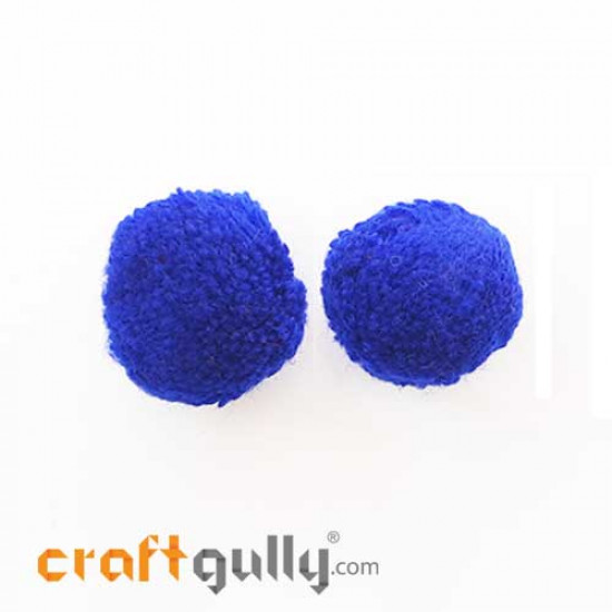 Pom Poms 32mm - Royal Blue - Pack of 2