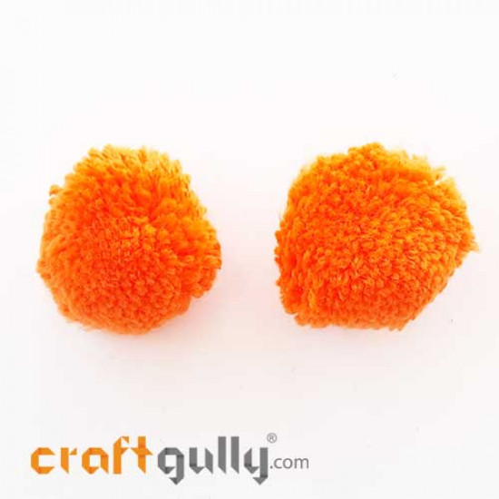 Pom Poms 32mm - Orange - Pack of 2