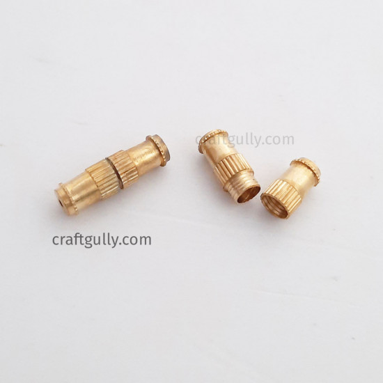 Screw Clasps #2 - 13mm Golden Finish - 10 sets