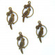 Charms 28mm Metal - Bird #2 - Bronze - Pack of 4