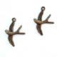 Charms 31mm Metal - Bird #3 - Bronze - Pack of 2