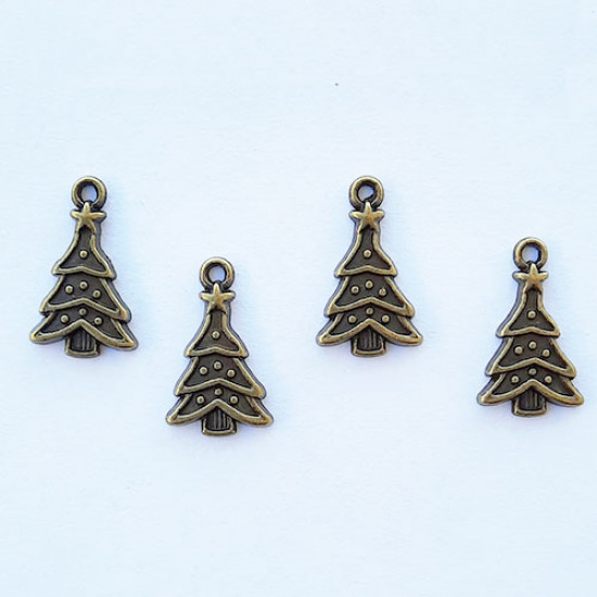 Charms 23mm Metal - Tree #2 - Bronze - Pack of 4
