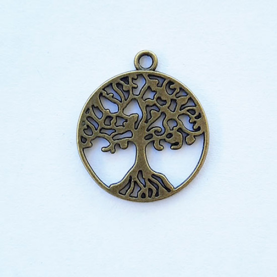Charms 29mm Metal - Tree #3 - Bronze - Pack of 1