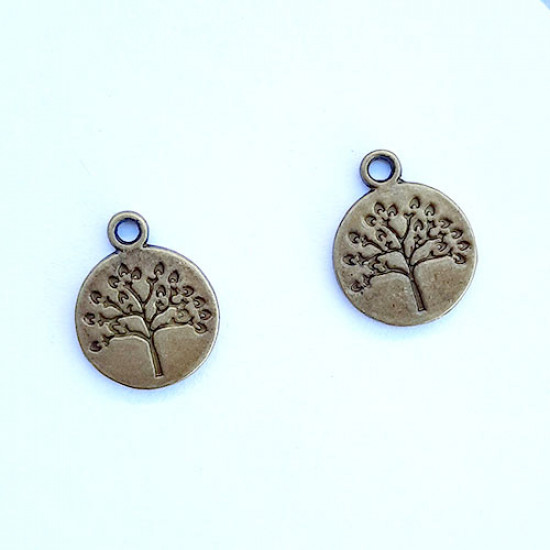 Charms 18mm Metal - Tree #4 - Bronze - Pack of 2
