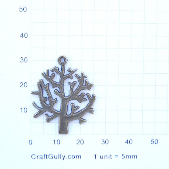 Charms 32mm Metal - Tree #5 - Bronze - Pack of 2