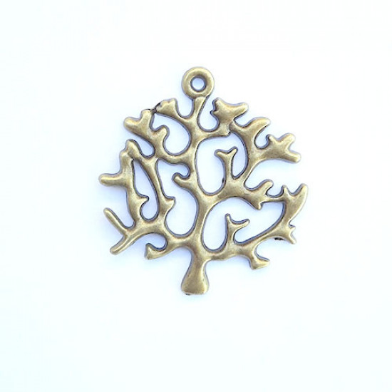 Charms 44mm Metal - Tree #8 - Bronze - Pack of 1