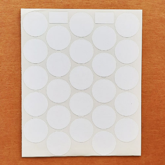 Stickers 25mm Round - White - Pack of 100