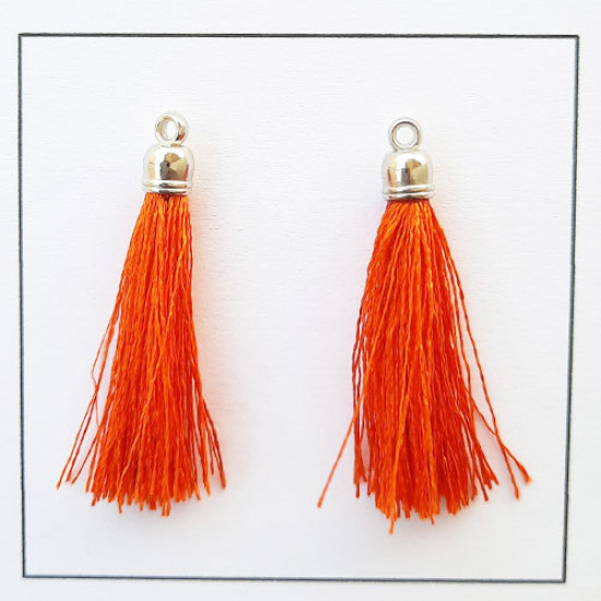 Tassels With Cap 45mm - Orange - Pack of 2