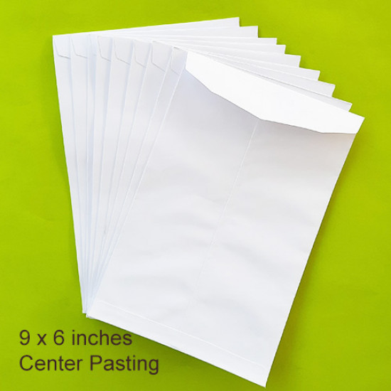 Envelopes 9 x 6 inches - White - Centre - Pack of 10