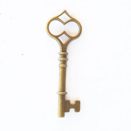 Charms 60mm Metal - Keys #12 - Bronze - Pack of 1