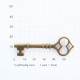 Charms 60mm Metal - Keys #12 - Bronze - Pack of 1