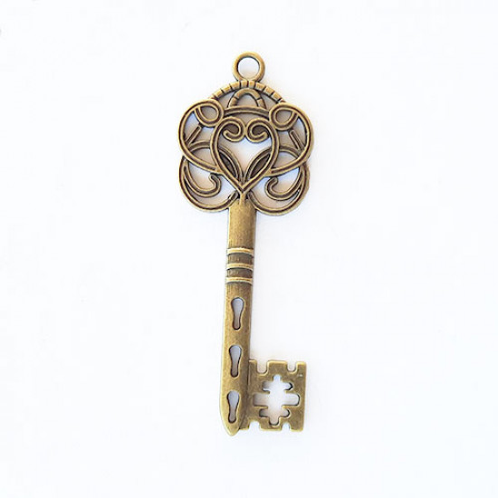 Charms 60mm Metal - Keys #16 - Bronze - Pack of 1