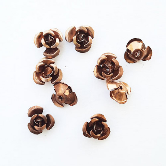Metal Roses 9mm - Copper Finish - Pack of 50