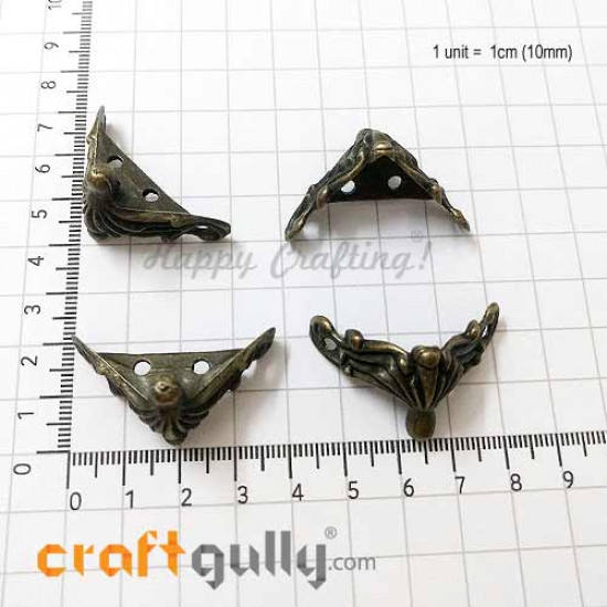 Miniature Box Legs #2 - 25mm Metal - Bronze - Pack of 4